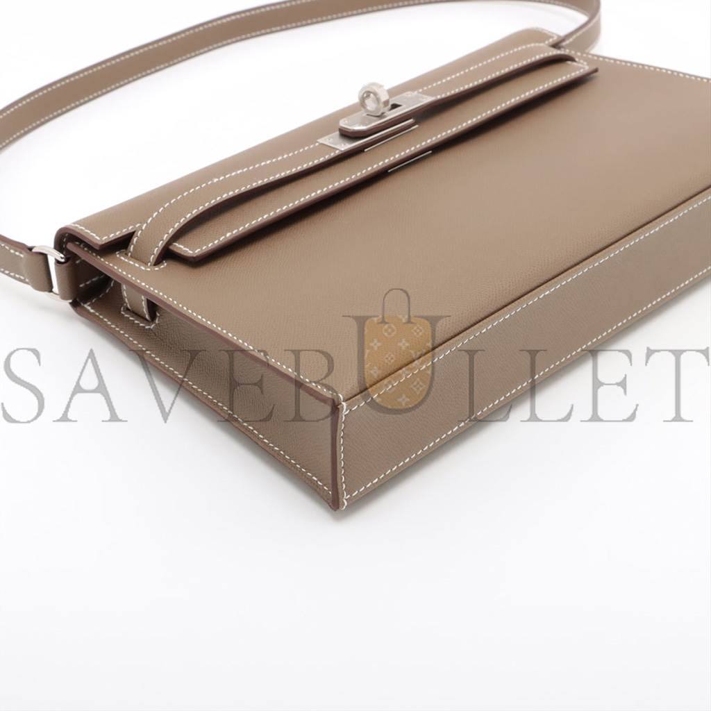 HERMES KELLY ELAN VEAU MADAME ETOUPE SILVER HARDWARE (28*15.5*4cm)